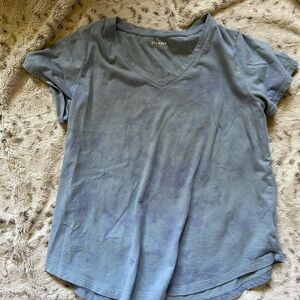 Blue and Purplw Tie-Dye V-neck